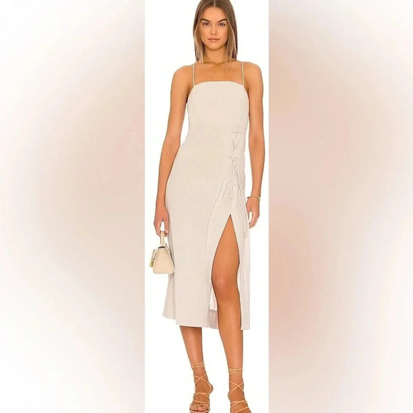 Free People Francesca Midi Dress in Ocean Pearl - Picture 1 of 7